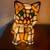 Tiffany Style Stained Glass Bobble Head Kitty Cat Night Light 1 thumbnail