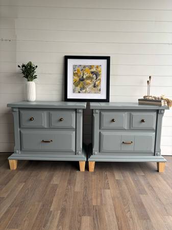Stunning Refinished Nightstand Set 1