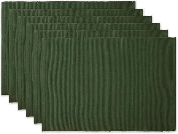 DII Basic Everyday Ribbed Tabletop 100% Cotton, Placemat Set #18982 1