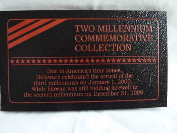 3 MILLENNIUM COMMEMORATIVE POSTAL COVERS, Delaware & Hawaii & DC 1