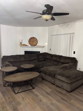 3 Piece Sectional Couch Set With Tables + TV/Entertainment Stand 1