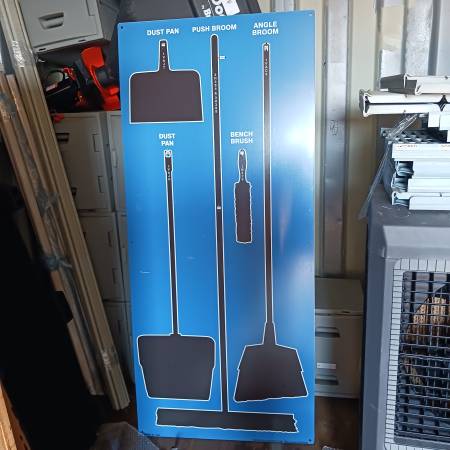 Hanging board for janitorial supplies 1