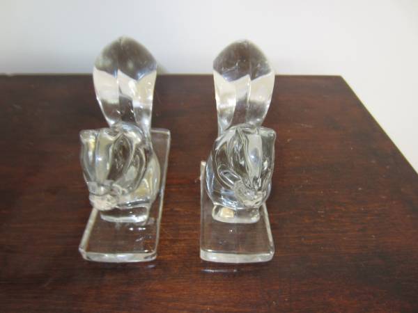 Glass Squirrel Book Ends 1