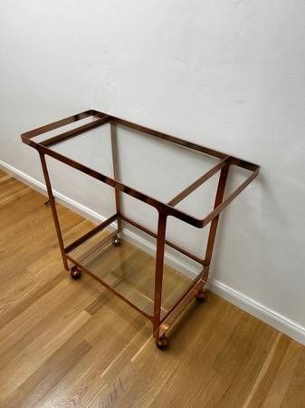 Bar cart - copper and glass 1