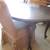 OVAL WOOD TABLE ON CASTER WHEELS WITH 4 CHAIRS 3 thumbnail