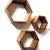 Set of Three Wall Mounted Wooden Hexagon Shelves in Different Sizes 2 thumbnail