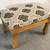 VTG MCM  POWELL Wood Footstool Floral Tapestry Upholstered Padded Wooden Stool 5 thumbnail