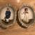 Pair Antique Lefton Japan Little Boy Blue and Pinkie 3D Wall Hangings 1 thumbnail