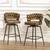 New 6 Tufted Bar Stools with Back Seat Chair 28in Counter Height Brown 2 thumbnail