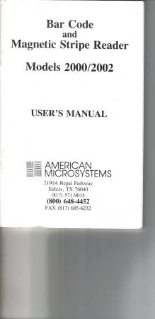 TANDY MANUAL FOR BAR CODE AND MAGNETIC STRIP READER MPDELS 2000/2002 U 1