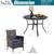 New PHI VILLA 5-Piece Round Dining Table Set for 4, 42-Inch Metal Dining Table w 8 thumbnail
