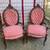 Pair of Vintage antique French Victorian rococo pink tufted rosewood a 1 thumbnail