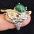 Dark Green Malachite Ring with 2 Small Garnets - Size 8.5 1 thumbnail