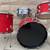 Hot!  Slingerland red satin flame 3 piece rare drum set beautiful kit 1 thumbnail