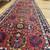 Kashan Wool Runner Rug with Red Rrounded Navy Border. 3 thumbnail