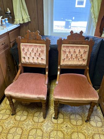 Pair Victorian Parlor Chairs 1