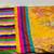 Large (100"x80") colorful fabric with stitched crane & rose design 3 thumbnail