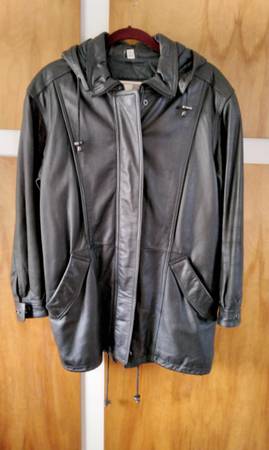 Leather Black Long Jacket M/L 1