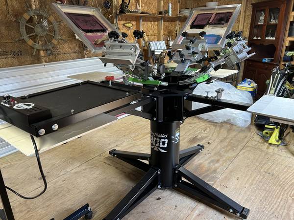 🔥 Complete Screen Printing Setup – Never used 4 head / Dryer / Flash 1