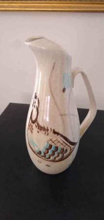 Vintage Red Wing Pottery Pitcher USA 12” Tall Ceramic Hen Chicken Bud Vase 1