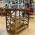 2 Tier Tan Wood Side Table/Bar Cart on Brass Casters 1 thumbnail