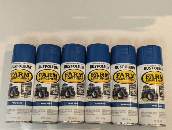 FORD BLUE Rust-oleum Spray Paint 6 -12oz Cans - NEW 1