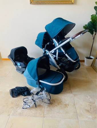 Uppababy Vista V2 Double Stroller With Car Seat And Bassinet Finn 1