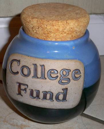 Tumbleweed Pottery Jar "College Fund" Savings Money Stoneware Jar 1