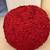 Red Fabric Round Pouf Ottoman 100% cotton 1 thumbnail