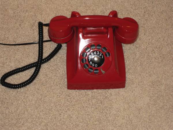 Vintage Red Rotary Phone 1