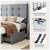 Queen Size Platform Bed Frame with Square-stitched Headboard and 4 Drawers, Ligh 5 thumbnail