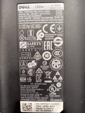 11 Cargadores para Laptop Dell 130W - $25 (Raleigh)62973885088259121