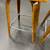 Four modern counter height swivel brown faux leather/walnut chairs 13 thumbnail