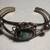 Stunning ALPACA SILVER BRACELET wFiligree/Abalone & Black Inlay-Mexico 4 thumbnail