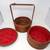 vintage 2 tier LINED sewing basket  chinese wedding wicker rattan 1 thumbnail