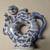 Like new vintage Porcelain Blue & White Asian Doughnut Shaped Teapot 5 thumbnail