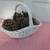 WHITE WICKER BASKET with Giant Pine Cones 3 thumbnail