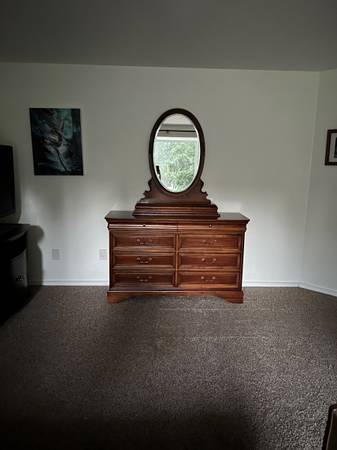 Lexington Chez Michelle Cherry Wood Double Dresser with Mirror 1