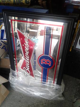 Large Budweiser Boston Red Sox Advertising Mirror - Trades? 1