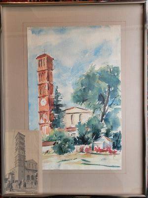St Andrew Pasadena fine framed watercolor 1