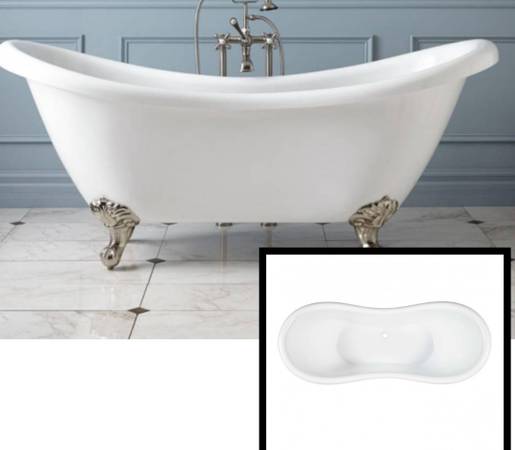 New 69" Acrylic Candace Clawfoot Freestanding Tub 1