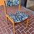 Set of 4 Mid Century Danish Teak Blue/White Floral Dining Chairs 2 thumbnail