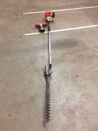 Stihl Long Hedge Trimmer with string trimmer attachment 1
