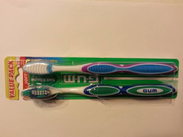 GUM Tooth 'N Tongue Toothbrush Value Pack 1