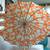 Vintage Umbrella with Orange Background, White Flowers, Acrylic Handle 5 thumbnail