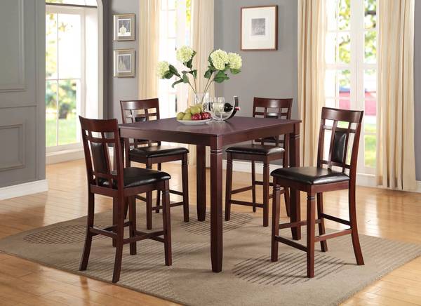 $0 Down! 5 Pieces counter height round  dining set 1