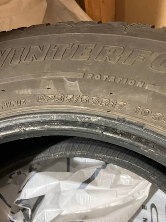 235/65/17.  Firestone winter force 1