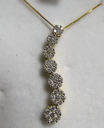 💎 Beautiful DIAMOND & 14K GOLD NECKLACE 💎 1