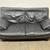 BLACK LEATHER LOVESEAT ITALIAN MOD DESIGN 1980'S SOFA 2 thumbnail