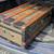Antique Metal and Wood Steamer Half Trunk Original Interior Lining 4 thumbnail